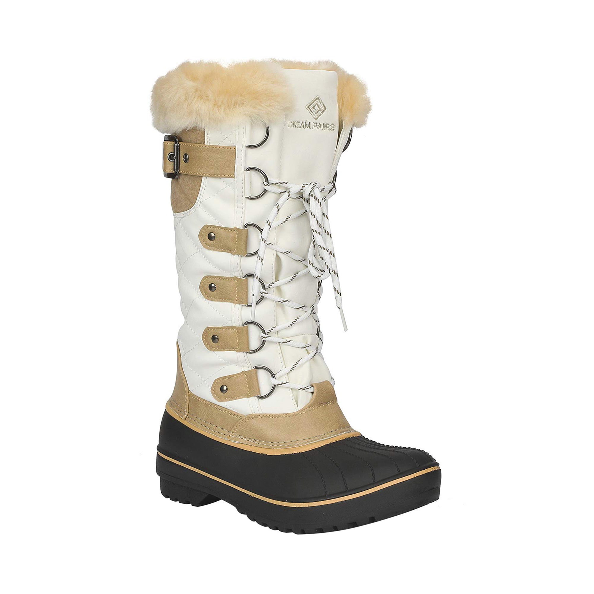 Dream pairs women's dp warm faux shop fur lined mid calf winter snow boots
