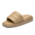 thumbnail image 1 of DREAM PAIRS Women'Square Open Toe Slides Platform Flat Quilted Slip on Sandals, 1 of 5