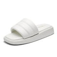 thumbnail image 1 of DREAM PAIRS Women'Square Open Toe Slides Platform Flat Quilted Slip on Sandals, 1 of 5