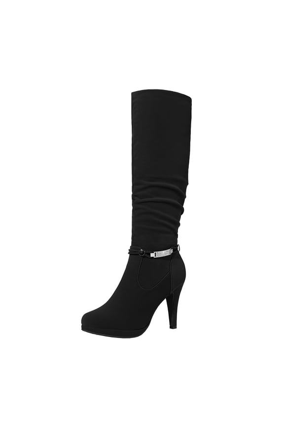 Women's Knee-High Stiletto Platform Pointed-Toe Boots