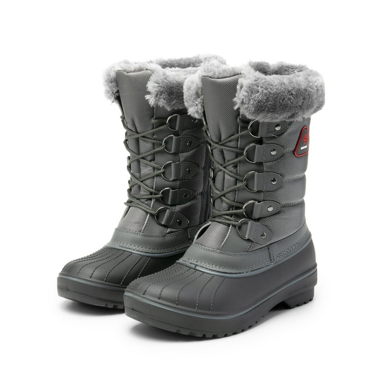 Women Waterproof Snow Boots Outdoor Mid Calf Lace Up Winter Warm Snow Boots US