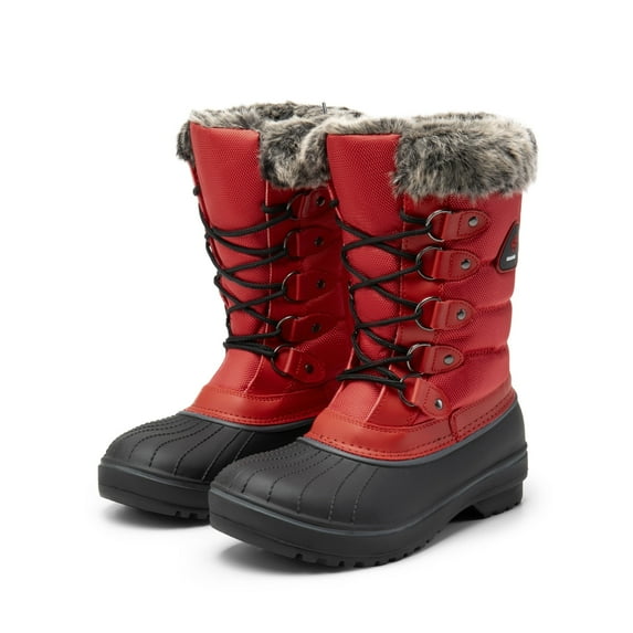 Women Waterproof Snow Boots Outdoor Mid Calf Lace Up Winter Warm Snow Boots US