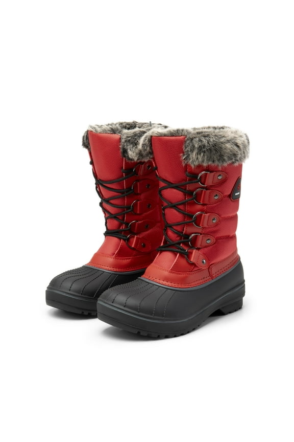 Women Waterproof Snow Boots Outdoor Mid Calf Lace Up Winter Warm Snow Boots US