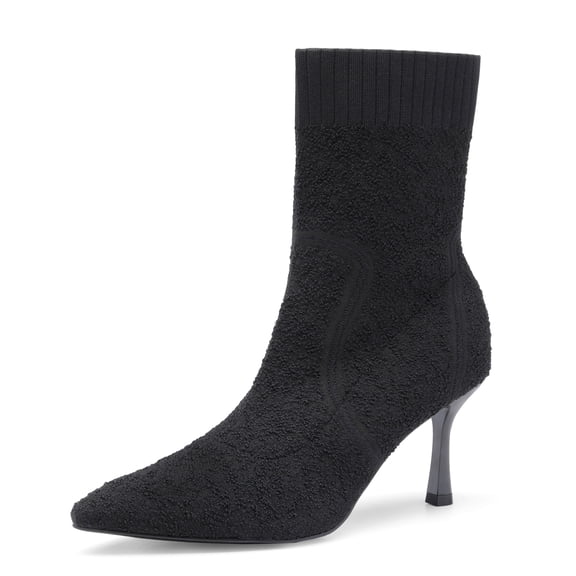 DREAM PAIRS Women's Ankle Booties Sexy Pointed Toe Stiletto Mid Heel Knit Sock Boots Shoes