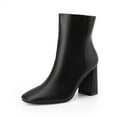 thumbnail image 1 of DREAM PAIRS Women's Ankle Boots with Side Zip, Block Heel, Classic Chic Style for Work & Casual Outfits, 1 of 5