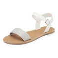 thumbnail image 1 of DREAM PAIRS Women's Ankle Strap Flat Sandals Open Toes One Band Buckle Summer Dressy Sandals, 1 of 5