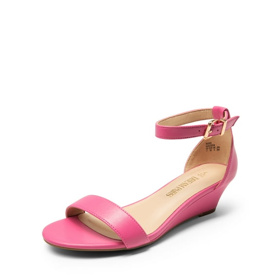 DREAM PAIRS Women's Ankle Strap Low Wedge Sandals Party Bridal Wedding Dress Shoes
