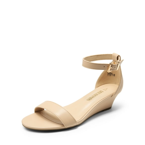 DREAM PAIRS Women's Ankle Strap Low Wedge Sandals Party Bridal Wedding Dress Shoes