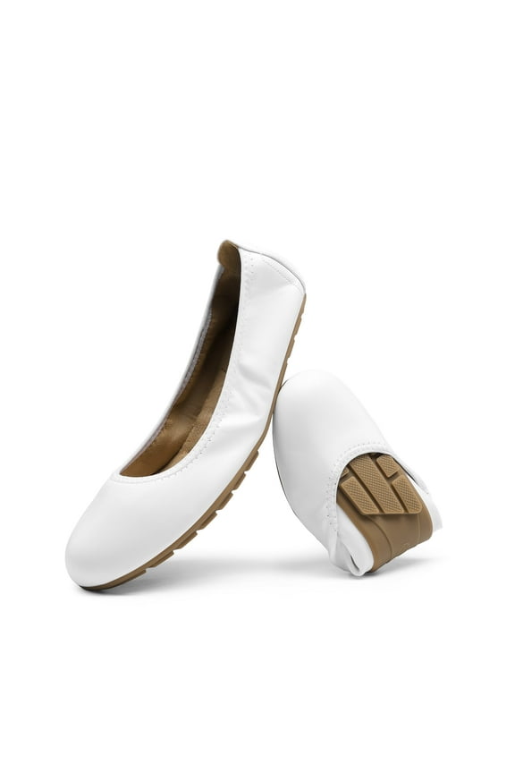 Women’s Ballet Flats Foldable Round Toe Dressy Comfortable Slip On Dress Shoes