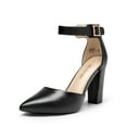 thumbnail image 1 of DREAM PAIRS Women's Block High Heels Pointed Toe Ankle Strap Dress Pumps for Wedding Party, 1 of 5