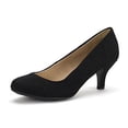 thumbnail image 1 of DREAM PAIRS Women's Bridal Wedding Party Low Heel Pump Shoes LUVLY BLACK/SUEDE Size 6, 1 of 6