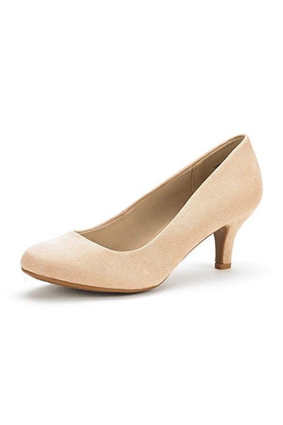 Women's Bridal Wedding Party Low Heel Pump Shoes LUVLY NUDE/SUEDE Size 7