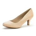 thumbnail image 1 of DREAM PAIRS Women's Bridal Wedding Party Low Heel Pump Shoes LUVLY NUDE/SUEDE Size 9.5, 1 of 4