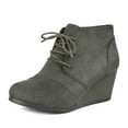 thumbnail image 1 of Dream Pairs Women's Casual Fashion Lace-Up Wedge Ankle Booties Low Heel Design, 1 of 4