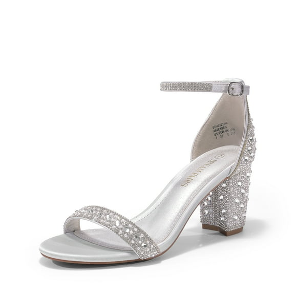 DREAM PAIRS Women's Chunk Low Heel Pump Sandals