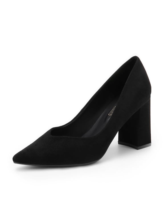 Women’s Chunky Block Heels – Closed Toe Pointed Pumps for Weddings, Parties, and Elegant Occasions
