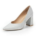 thumbnail image 1 of DREAM PAIRS Women’s Chunky Block Heels – Closed Toe Pointed Pumps for Weddings, Parties, and Elegant Occasions, 1 of 5