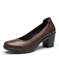 thumbnail image 1 of DREAM PAIRS Women's Chunky Closed Toe Low Block Heels Work Pumps Comfortable Round Toe Dress Wedding Shoes, 1 of 8