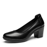 DREAM PAIRS Women's Chunky Closed Toe Low Block Heels Work Pumps Comfortable Round Toe Dress Wedding Shoes