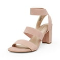 thumbnail image 1 of DREAM PAIRS Women's Chunky High Heel Open-Toe Sandals with Elastic Straps, 1 of 4