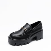 BURUDANI Womens Chunky Loafers Platform Comfortable Slip-On Dressy Business Casual Fashion Outfit Loafer Shoes