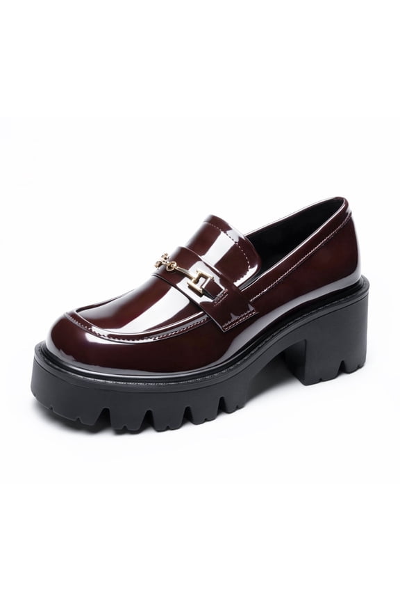 Women's Chunky Loafers Platform Comfortable Slip-On Dressy Business Casual Fashion Outfit Loafer Shoes