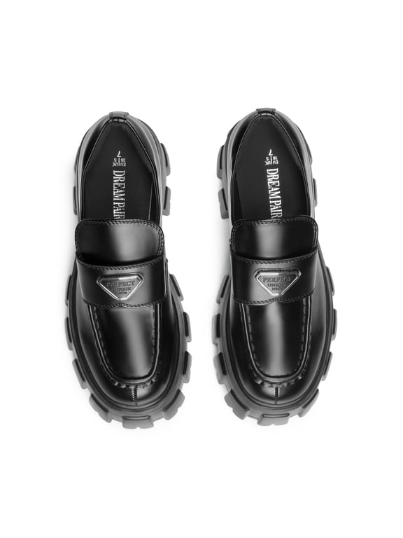 Women's Chunky Loafers Platform Comfortable Slip-On Dressy Business Casual Fashion Outfit Loafer Shoes