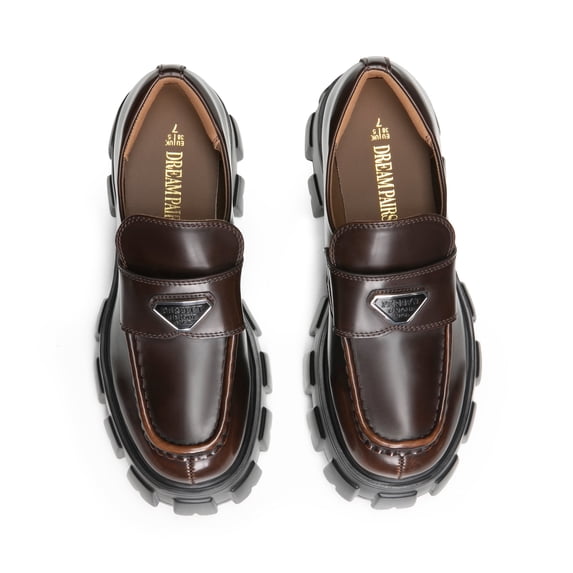 DREAM PAIRS Women's Chunky Loafers Platform Comfortable Slip-On Dressy Business Casual Fashion Outfit Loafer Shoes