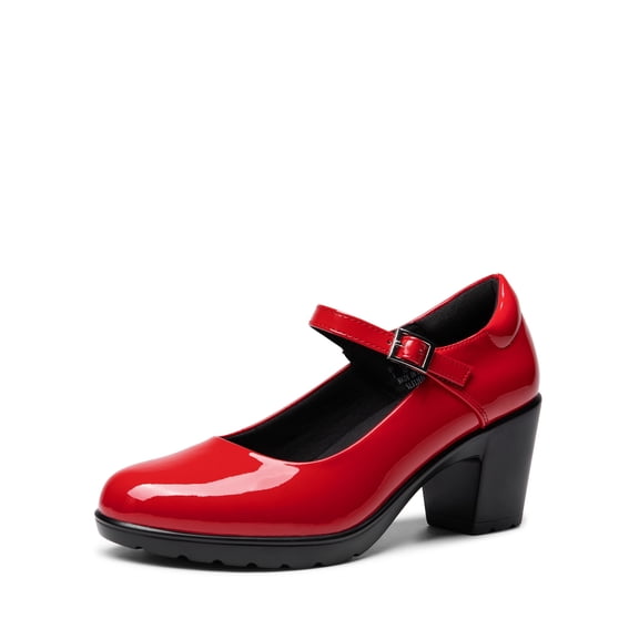 DREAM PAIRS Women's Chunky Low Block Heels Mary Jane Closed Toe Work Pumps Comfortable Round Toe Dress Wedding Shoes EDENIA