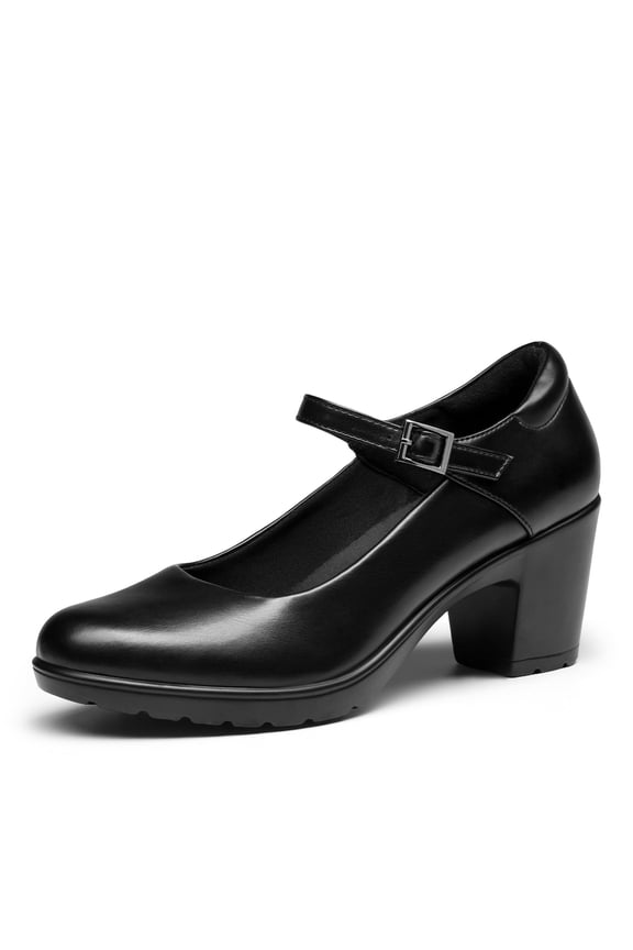 Women's Heels Mary Jane Closed Toe Work Pumps Round Toe Dress Wedding Shoes SDPU2231W