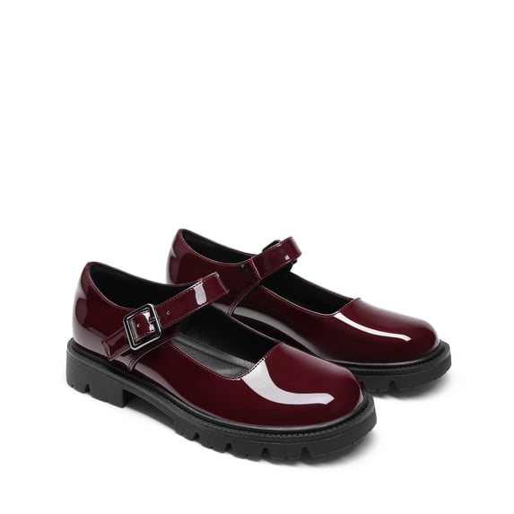 DREAM PAIRS Women's Chunky Mary Jane Flats with Adjustable Buckle Strap, Comfortable Platform Dress Shoes for School Work Office & Casual Wear