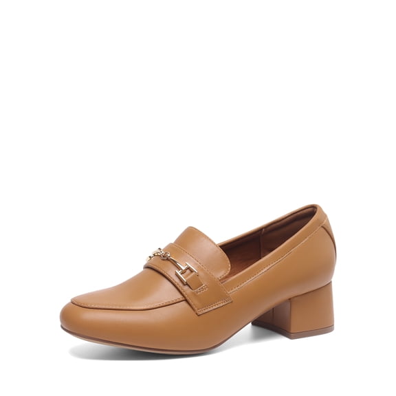 DREAM PAIRS Women's Chunky Mid Heel Pumps Comfortable Slip-On Heel Loafers Dressy Fashionable Business Casual Shoes