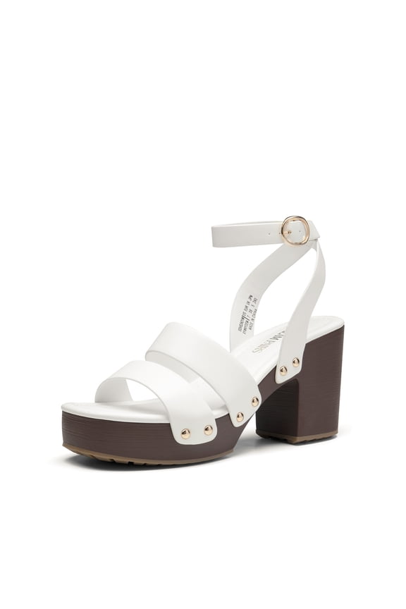 Women's Chunky Platform Ankle Multi Strappy Heels Round Open Toe Summer Sandals