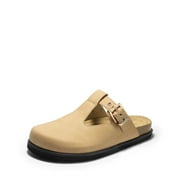DREAM PAIRS Women's Clogs & Mules Stylish Leather Mules Cork Footbed Couple's Clogs for Women