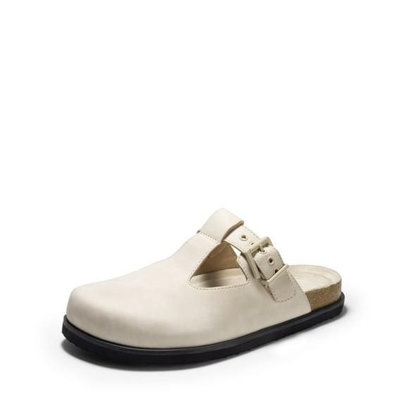 DREAM PAIRS Women's Clogs & Mules Stylish Leather Mules Cork Footbed Couple's Clogs for Women