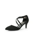 thumbnail image 1 of DREAM PAIRS Women's Closed Pointed Toe Dress Pumps Comfort Kitten Mid Heels Cross Strap Wedding Party Dance Shoes, 1 of 7