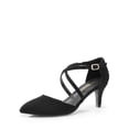 thumbnail image 1 of DREAM PAIRS Women's Closed Pointed Toe Dress Pumps Comfort Kitten Mid Heels Cross Strap Wedding Party Dance Shoes, 1 of 7