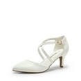 thumbnail image 1 of DREAM PAIRS Women's Closed Pointed Toe Dress Pumps Comfort Kitten Mid Heels Cross Strap Wedding Party Dance Shoes, 1 of 7