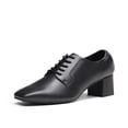 thumbnail image 1 of DREAM PAIRS Women's Closed Toe Lace-Up Chunky Pumps Low Block Square Toe Heels Dress Classic Vintage Oxfords Shoes, 1 of 6
