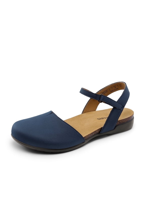 Women's Closed Toe Sandals Arch Support Comfort Cork Footbed Flat Sandals Summer Shoes