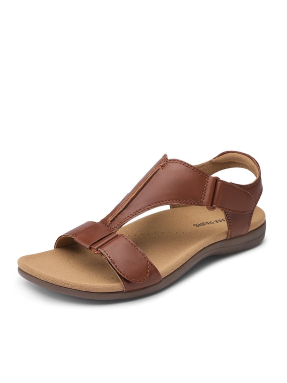 Women's Comfort Walking Sandals Arch Support Athletic Sandals with Adjustable Straps Ergonomic Non-Slip Outdoor Strappy Sandals