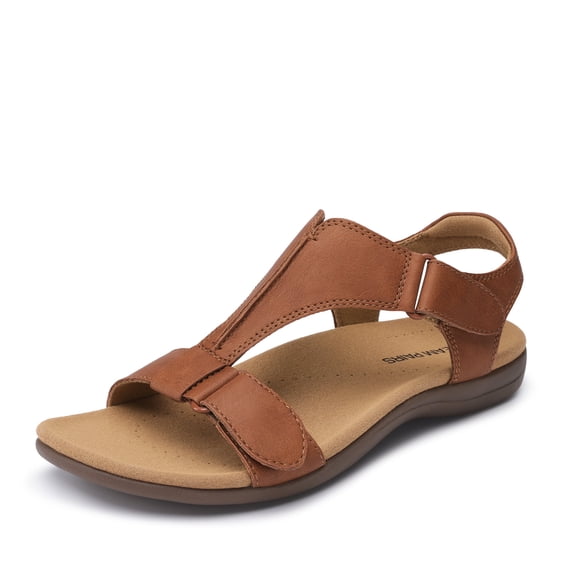 DREAM PAIRS Women's Comfort Walking Sandals Arch Support Athletic Sandals with Adjustable Straps Ergonomic Non-Slip Outdoor Strappy Sandals