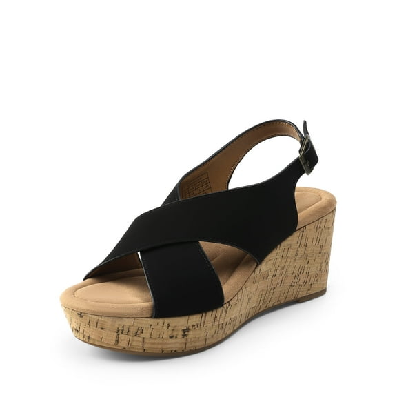 DREAM PAIRS Women's Comfortable Ankle Strap Platform Wedge Sandals for Women Casual Dressy Summer