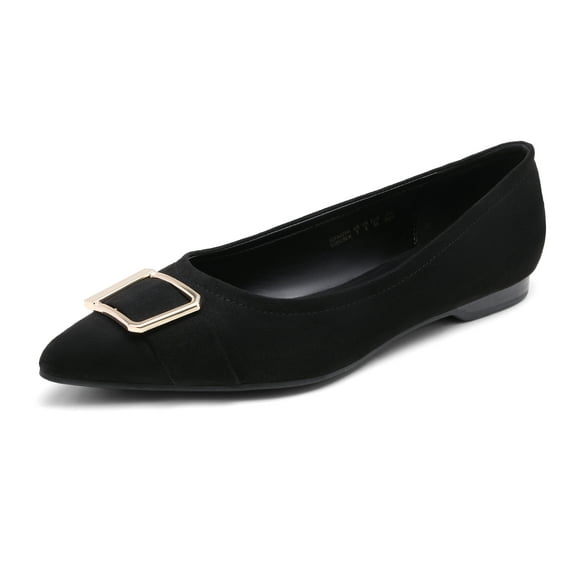 DREAM PAIRS Women’s Comfortable Ballet Dressy Work Pointed Toe Flats Shoes BLACK/SUEDE SDFA229W size 7.5