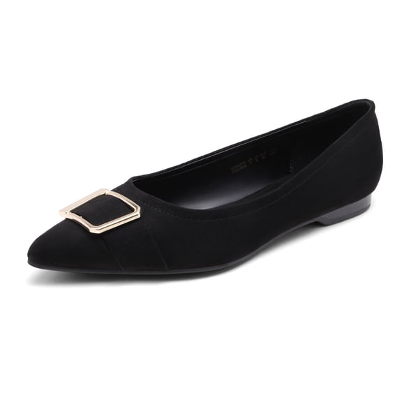 DREAM PAIRS Women’s Comfortable Ballet Dressy Work Pointed Toe Flats Shoes BLACK/SUEDE SDFA229W size 8