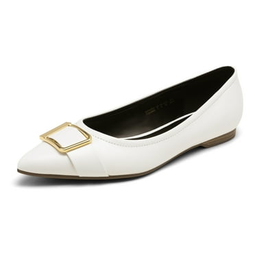 DREAM PAIRS Women’s Comfortable Ballet Dressy Work Pointed Toe Flats Shoes WHITE SDFA229W size 11