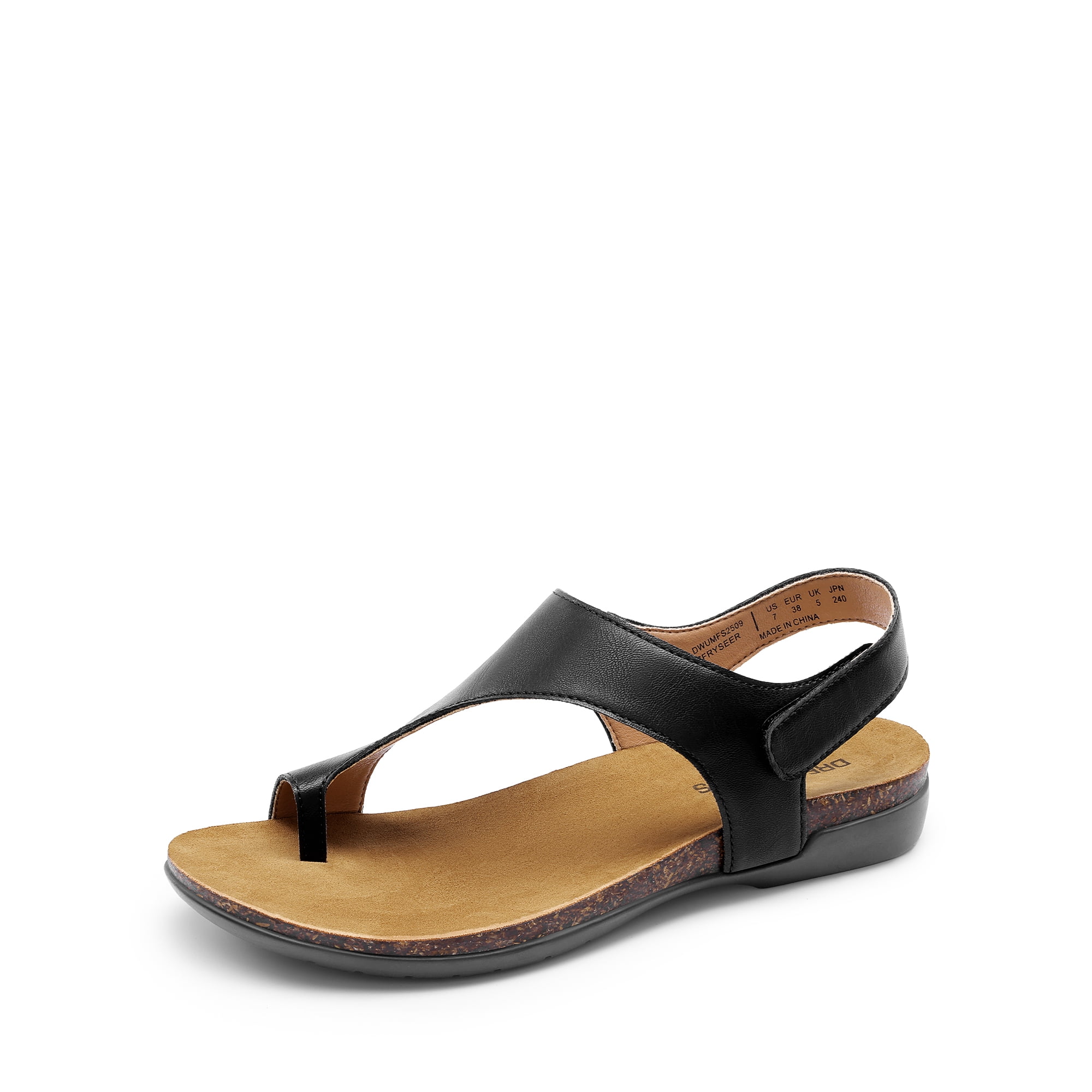NAOT Kayla Women's Sandals - 3-Strap Support With Backstrap, Cork-Latex Footbed, APMA Certified For All-Day Comfort (Jet Black, Size 11-11.5 M US)