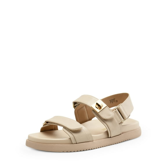 DREAM PAIRS Women's Comfortable Open Toe Flat Sandals Fashion One Band Summer Dessy Sandals