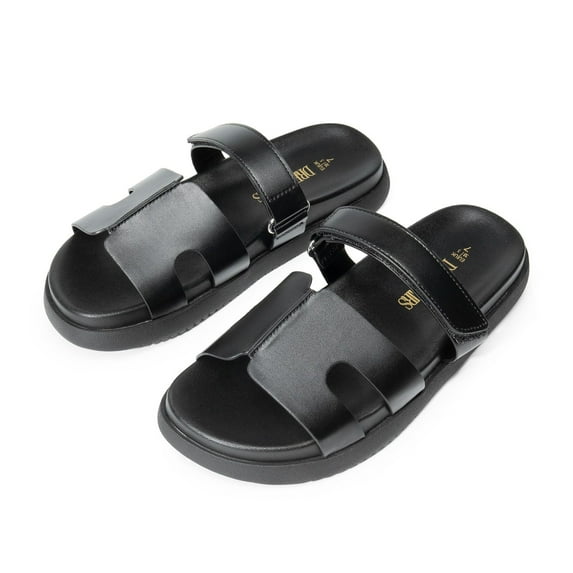 DREAM PAIRS Women's Comfortable Slip On Platform Sandals For Women Dressy Summer Flat Slide Sandals