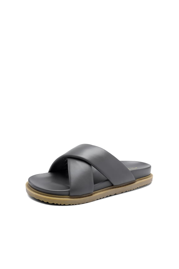 Women's Crisscross Open Toe Slide Sandals Flat Comfort Slip on Sandals